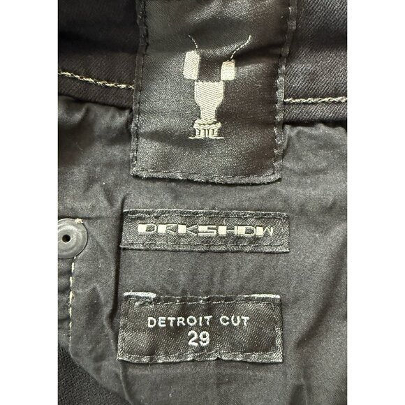 Rick Owens DRKSHDW Waxed Detroit Cut Jeans Sz 29x29 Slim Fit Stretch Denim Italy - Picture 3 of 16